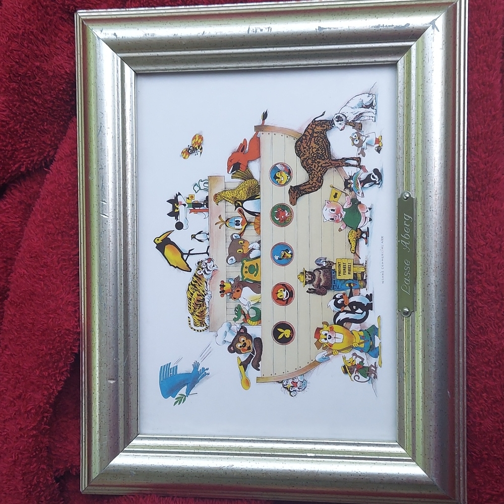 Lasse Aberg 'NOAH'S COMMERCIAL ARK' Framed print reproduction 5 x 7"